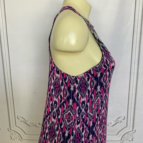 Express Colorful Mixed Print Ikat Semi Sheer Lined Maxi Dress Size XS Sleeveless - Picture 2 of 5